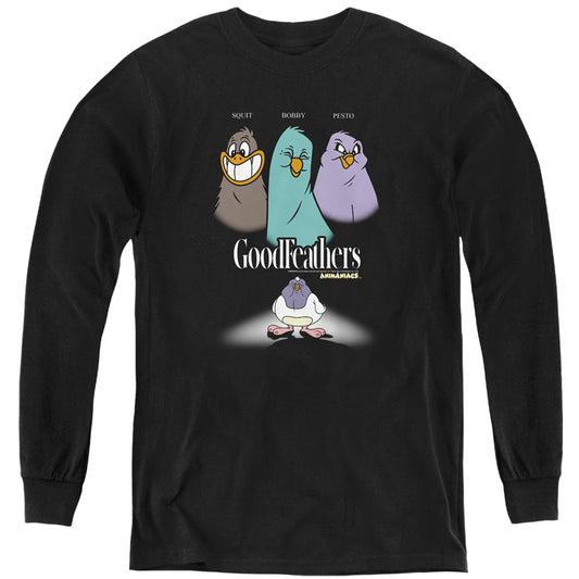 Animaniacs Goodfeathers Long Sleeve Kids Youth T Shirt Black Officially Licensed