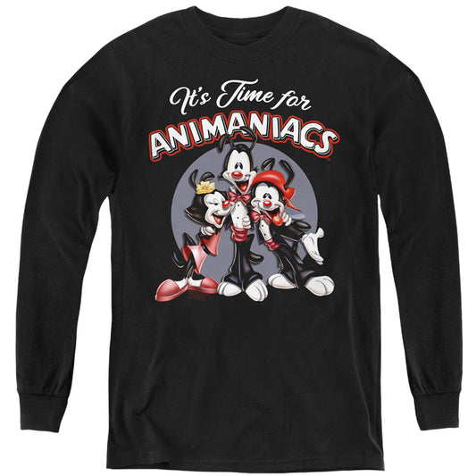 Animaniacs Its Time For Long Sleeve Kids Youth T Shirt Black Officially Licensed