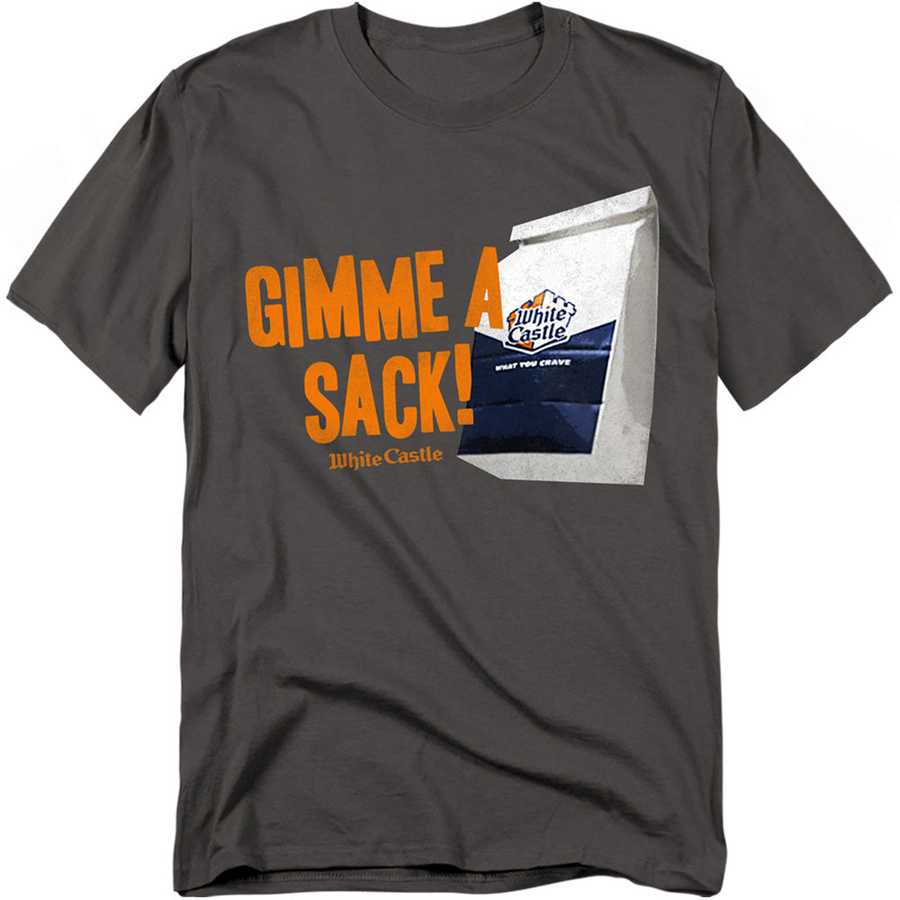 White Castle Gimmie A Sack Mens T Shirt Charcoal Officially Licensed
