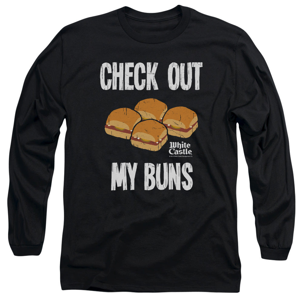 White Castle My Buns Mens Long Sleeve Shirt Black Officially Licensed