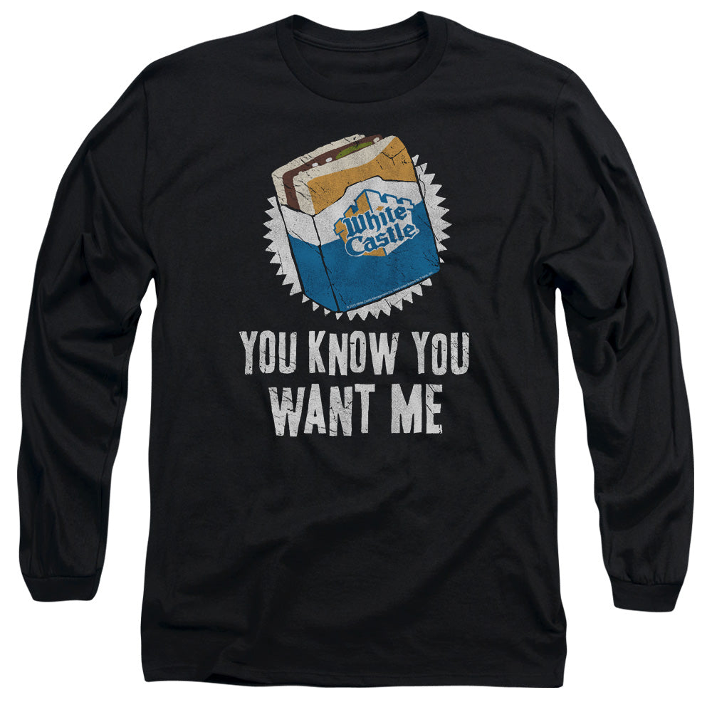 White Castle Want Me Mens Long Sleeve Shirt Black Officially Licensed