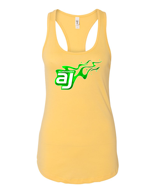 AJ Allmendinger - Women's Tank Green Flame Logo
