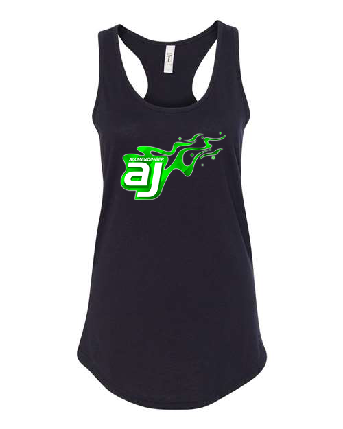 AJ Allmendinger - Women's Tank Green Flame Logo