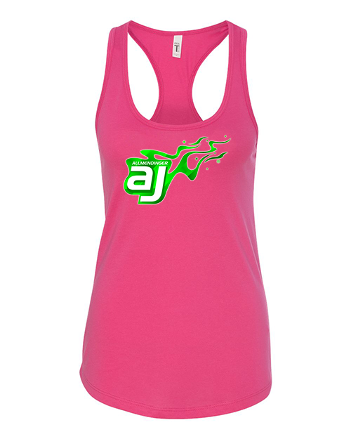 AJ Allmendinger - Women's Tank Green Flame Logo
