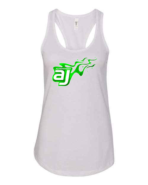 AJ Allmendinger - Women's Tank Green Flame Logo