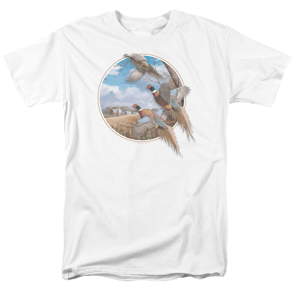 Wildlife October Memories Pheasants Mens T Shirt White Officially Licensed