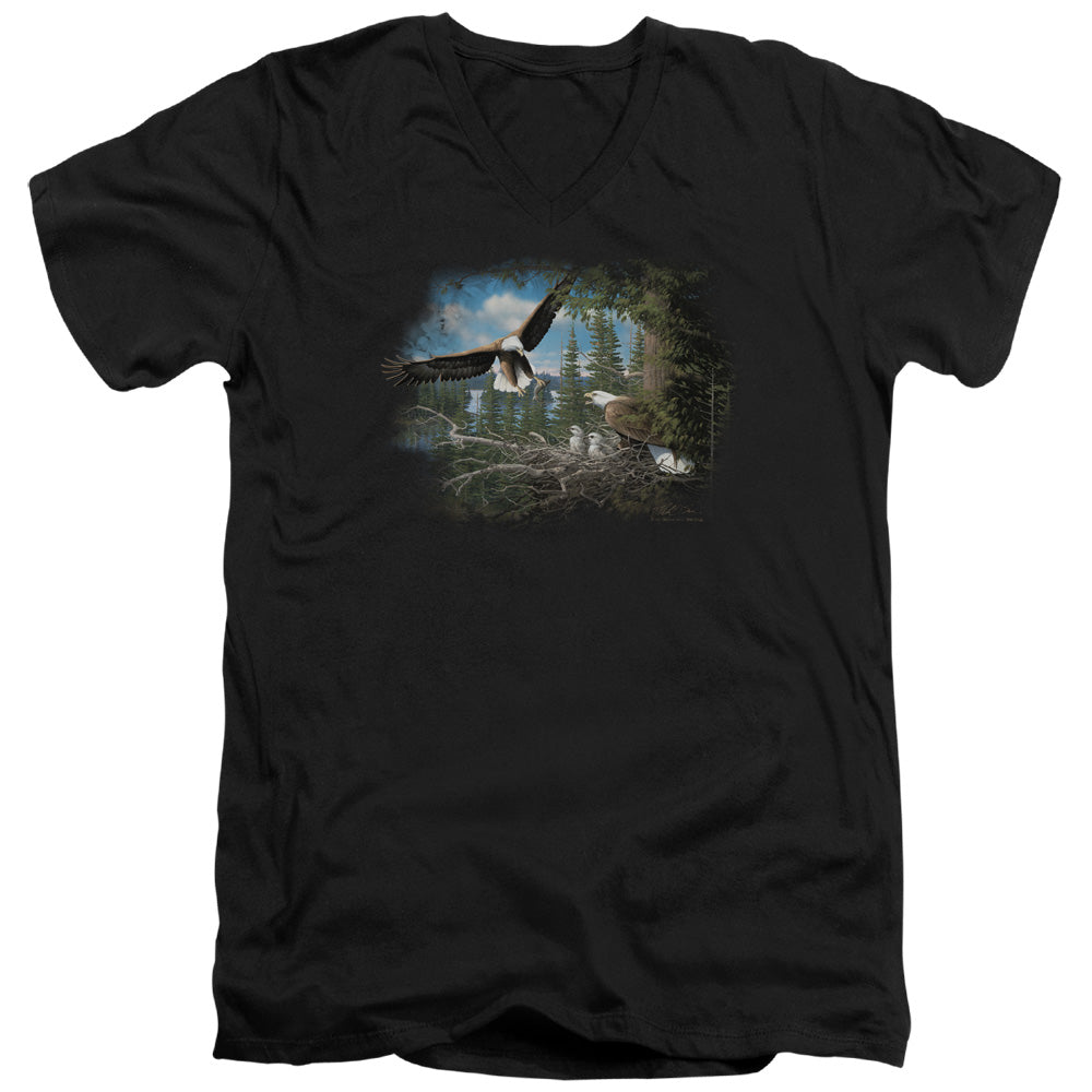Wildlife Spring Bald Eagles S S Adult V-Neck Black