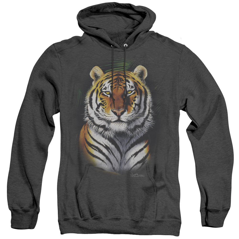 Wildlife Jungle Fire Mens Heather Hoodie Black Officially Licensed