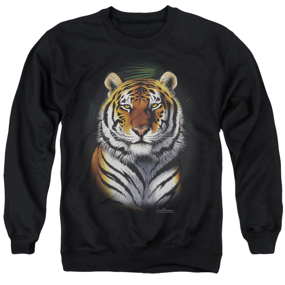 Wildlife Jungle Fire Mens Crewneck Sweatshirt Black