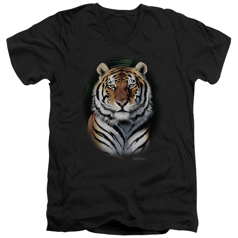 Wildlife Jungle Fire S S Adult V-Neck Black