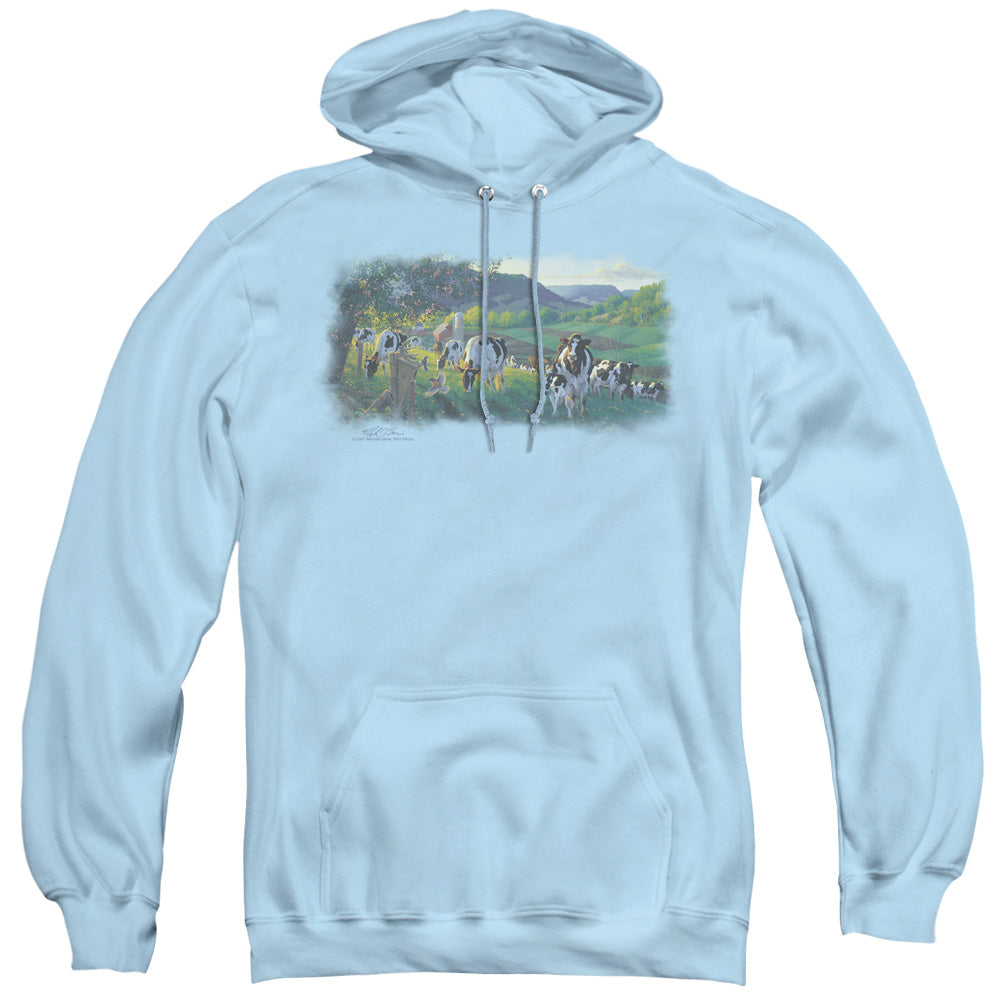 Wildlife Gods Country Mens Hoodie Light Blue