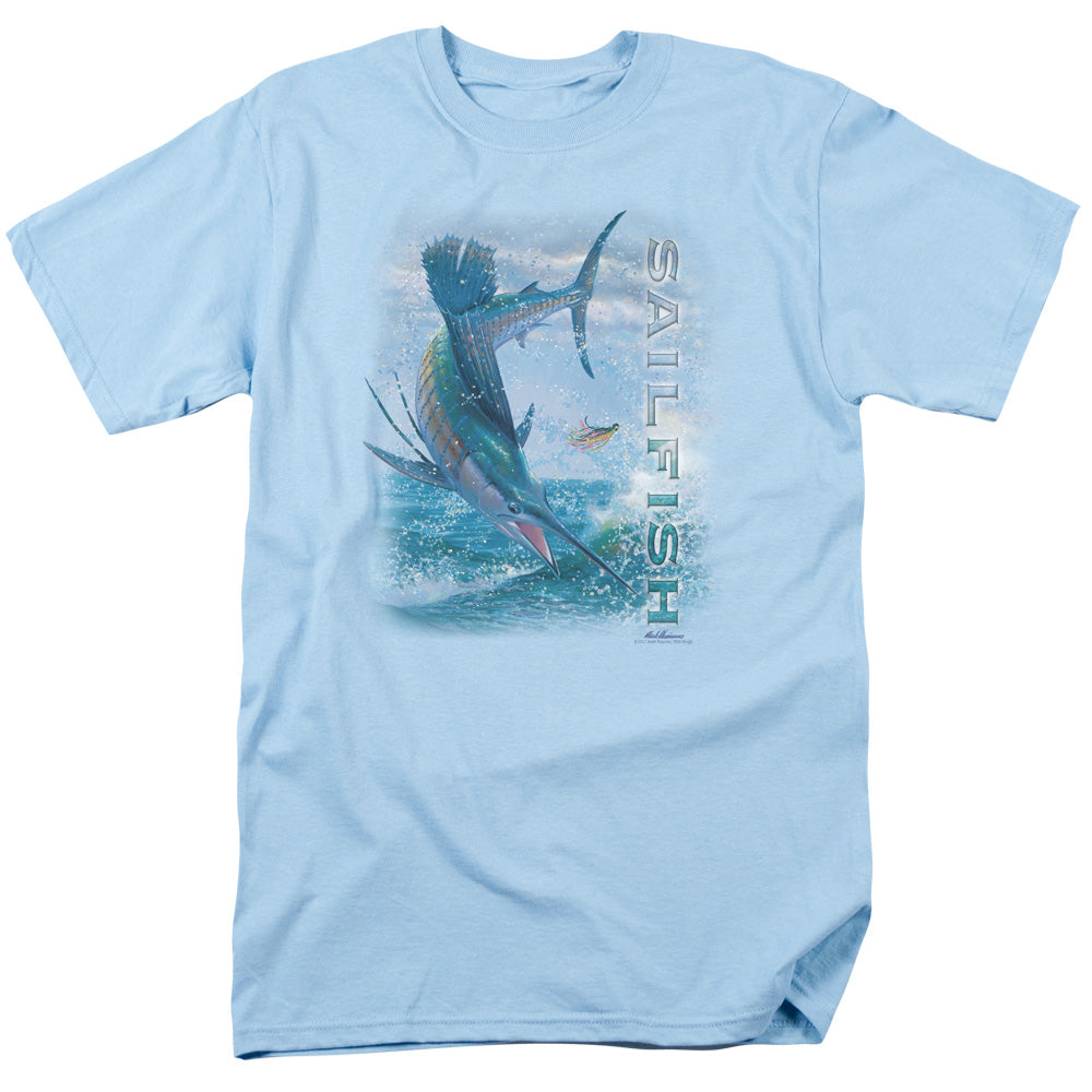 Wildlife Leaping Sailfish Mens T Shirt Light Blue Officially Licensed