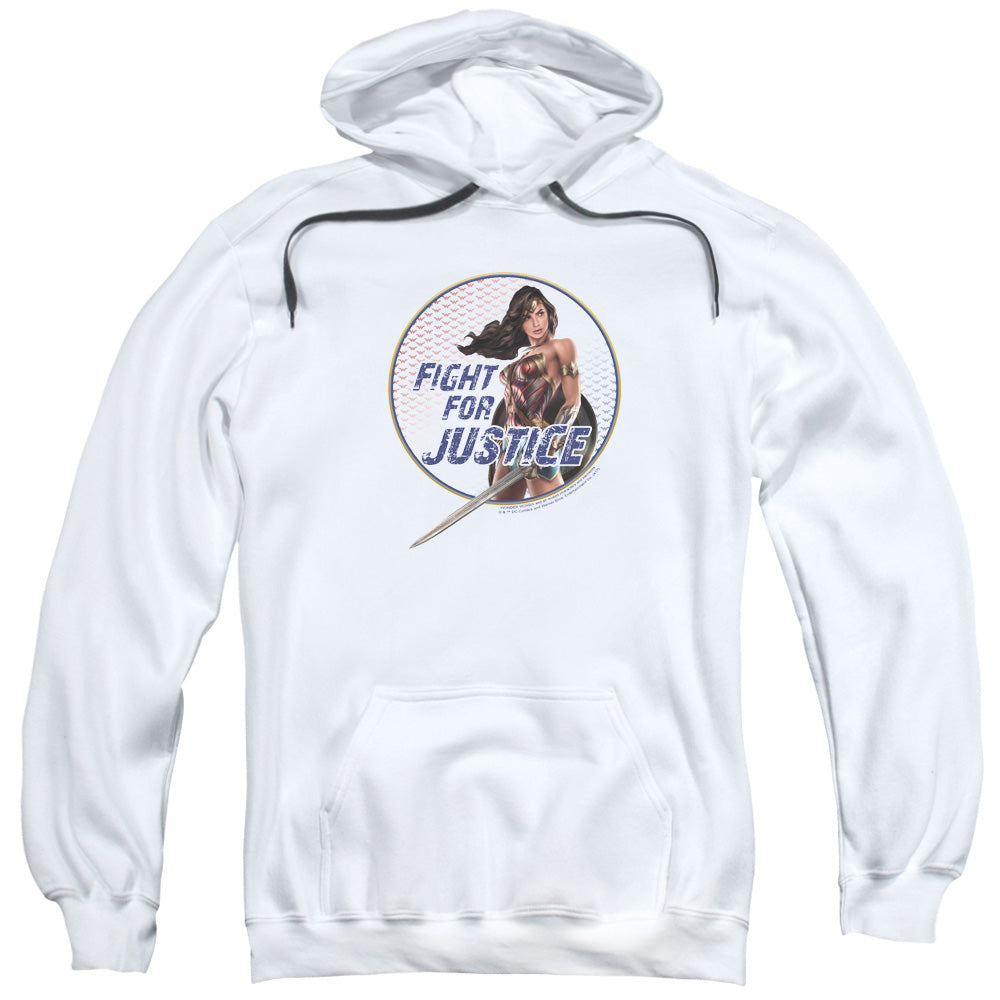 Wonder Woman Movie Fight For Justice Mens Hoodie White Officially Licensed