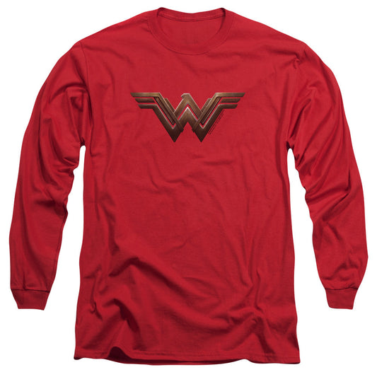 Wonder Woman Movie Wonder Woman Logo Mens Long Sleeve Shirt Red Officially Licensed