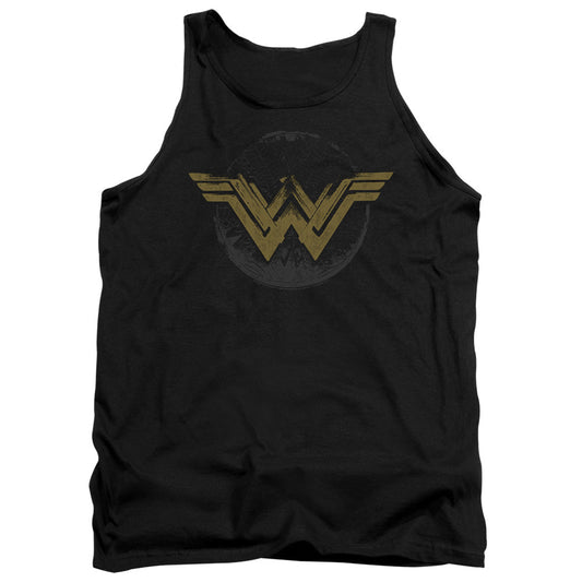 Wonder Woman Movie Distressed Logo Mens Tank Top Shirt Black Officially Licensed