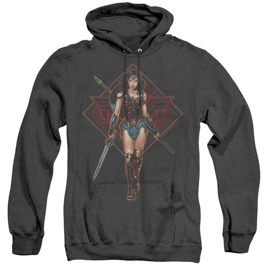 Wonder Woman Movie Warrior Heather Mens Hoodie Black Officially Licensed
