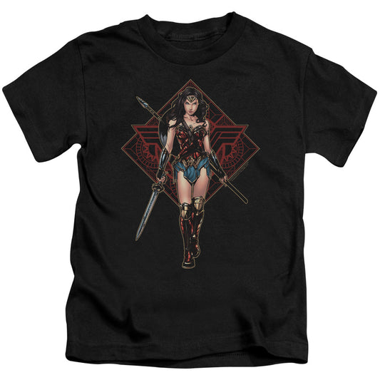 Wonder Woman Movie Warrior Juvenile Kids Youth T Shirt Black Officially Licensed