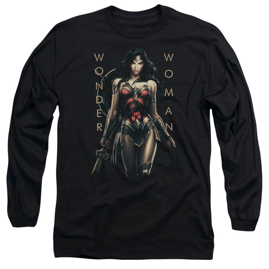 Wonder Woman Movie Armed And Dangerous Mens Long Sleeve Shirt Black Officially Licensed