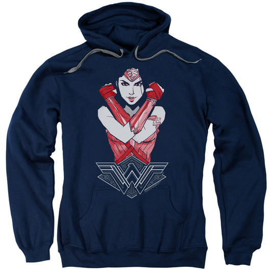 Wonder Woman Movie Amazon Mens Hoodie Navy Blue Officially Licensed