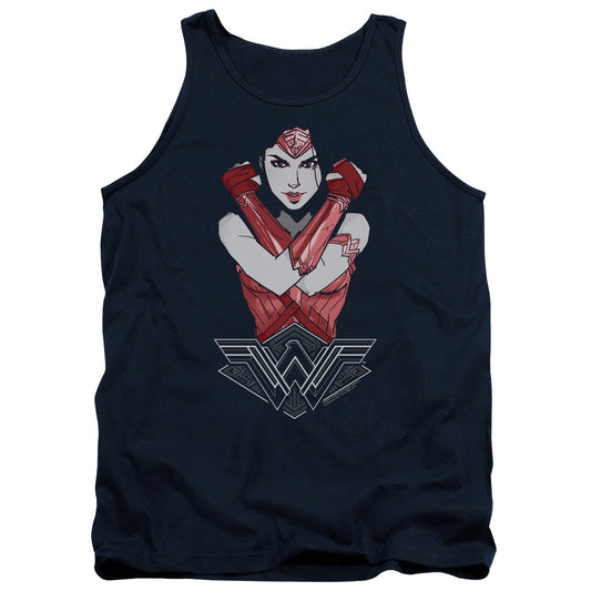 Wonder Woman Movie Amazon Mens Tank Top Shirt Navy Blue Officially Licensed