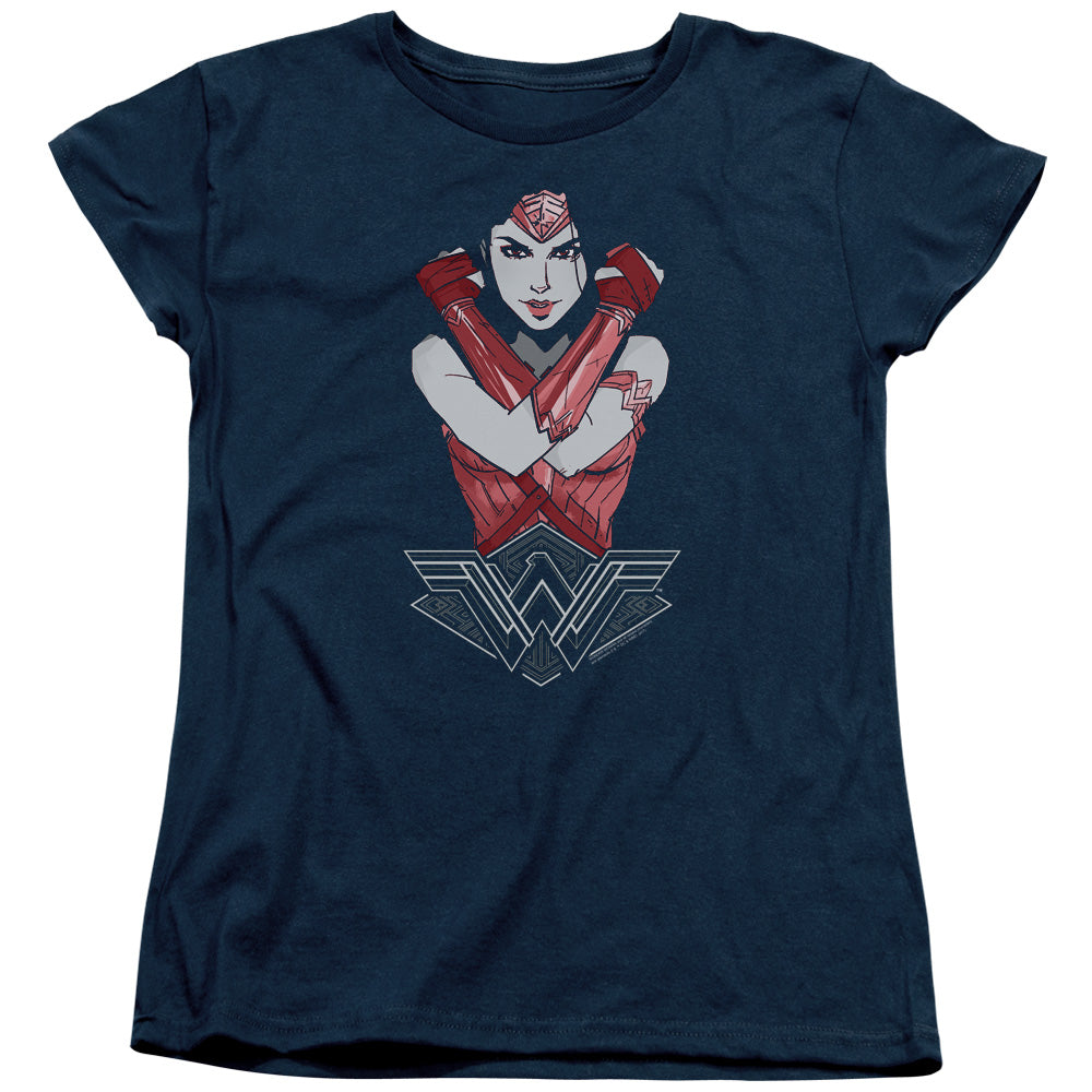 Wonder Woman Movie Amazon Womens T Shirt Navy Blue Officially Licensed