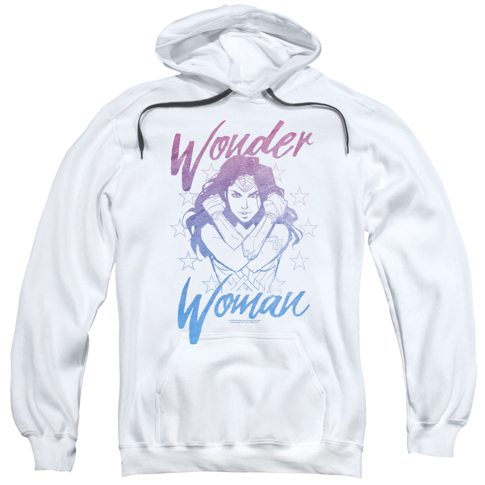 Wonder Woman Movie Retro Stance Mens Hoodie White Officially Licensed