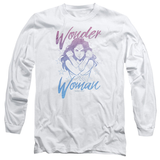 Wonder Woman Movie Retro Stance Mens Long Sleeve Shirt White Officially Licensed