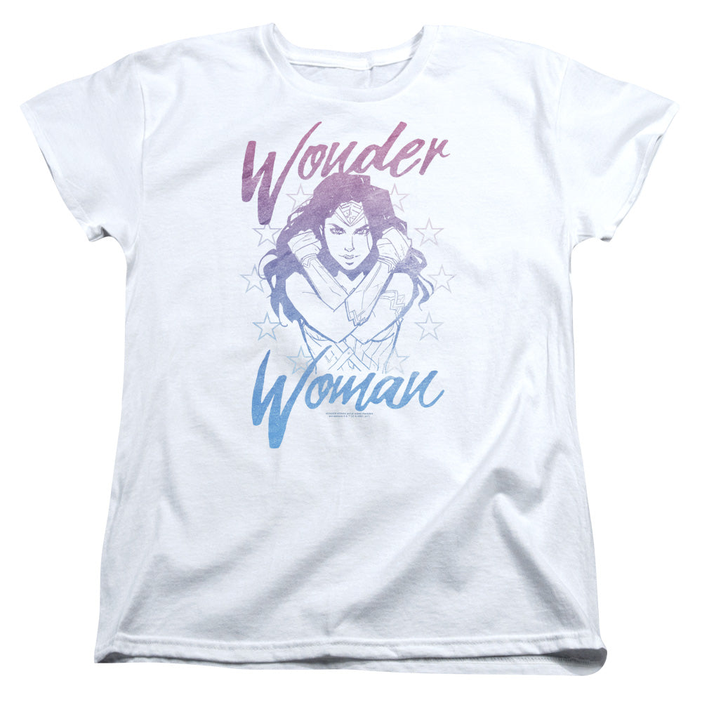 Wonder Woman Movie Retro Stance Womens T Shirt White Officially Licensed
