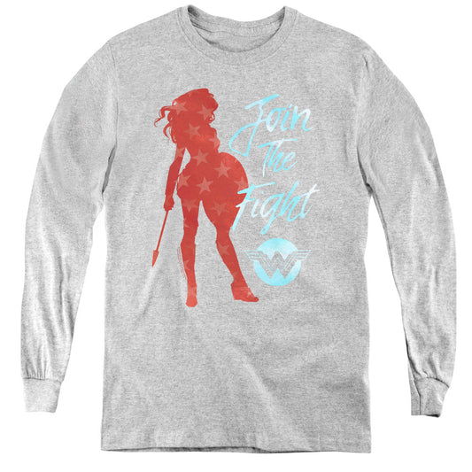 Wonder Woman Movie Freedom Fight Long Sleeve Kids Youth T Shirt Athletic Heather Officially Licensed