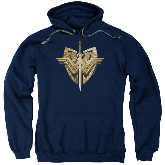 Wonder Woman Movie Sword Emblem Mens Hoodie Navy Blue Officially Licensed