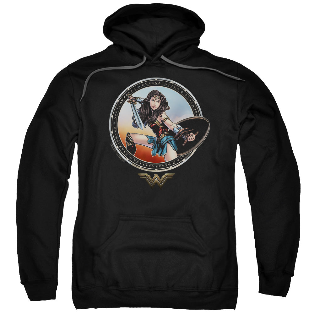 Wonder Woman Movie Battle Pose Mens Hoodie Black Officially Licensed