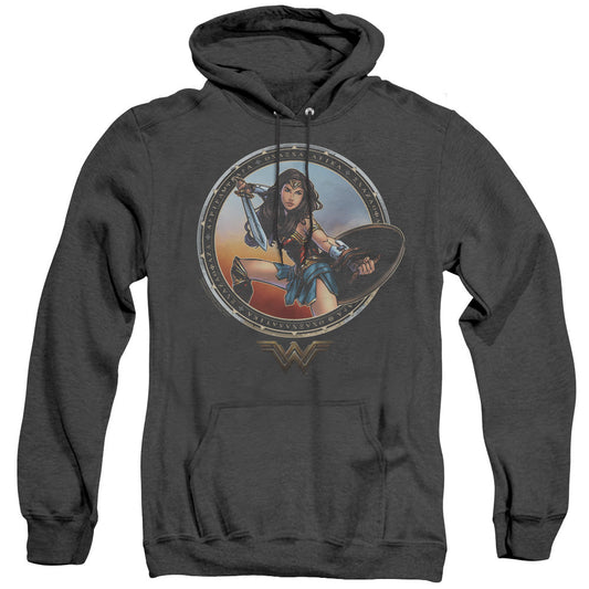 Wonder Woman Movie Battle Pose Mens Heather Hoodie Black Officially Licensed