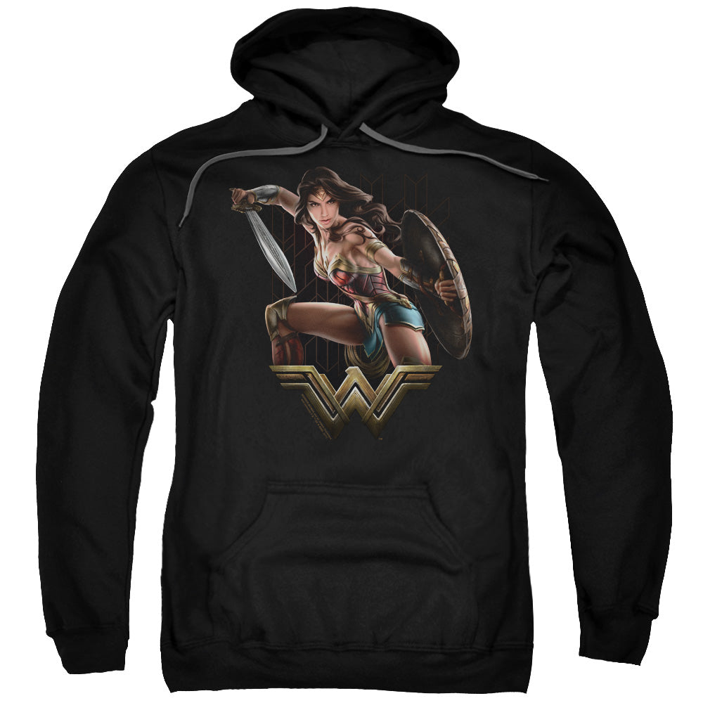 Wonder Woman Movie Fight Mens Hoodie Black Officially Licensed