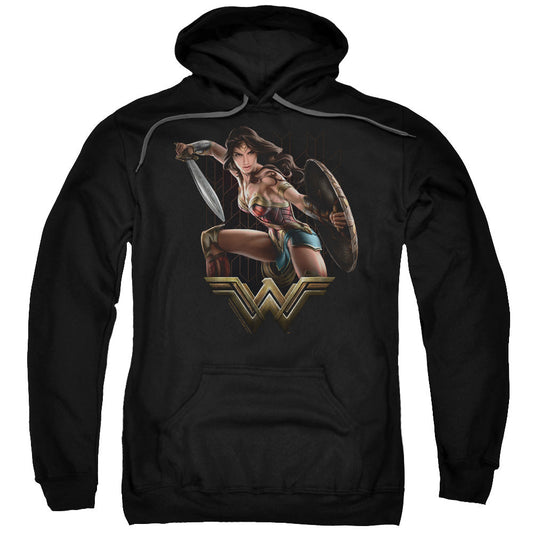 Wonder Woman Movie Fight Mens Hoodie Black Officially Licensed
