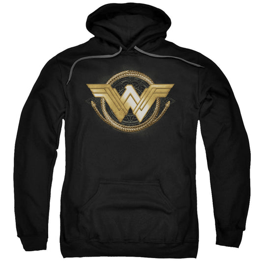 Wonder Woman Movie Lasso Logo Mens Hoodie Black Officially Licensed