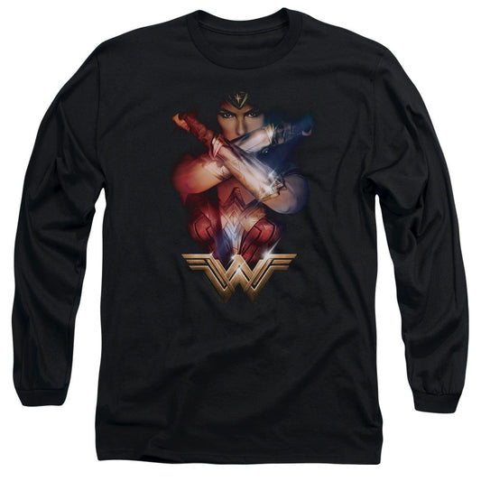 Wonder Woman Movie Arms Crossed Mens Long Sleeve Shirt Black Officially Licensed