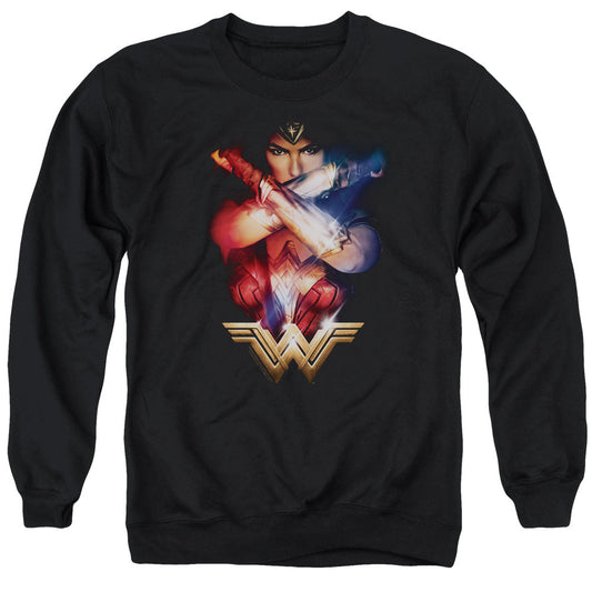 Wonder Woman Movie Arms Crossed Mens Crewneck Sweatshirt Black Officially Licensed