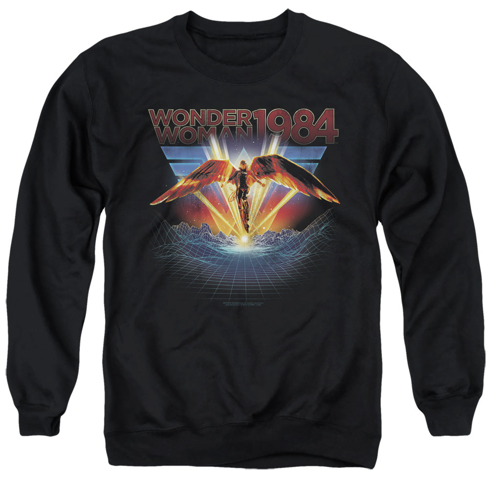 Wonder Woman 84 84 Metal Mens Crewneck Sweatshirt Black Officially Licensed