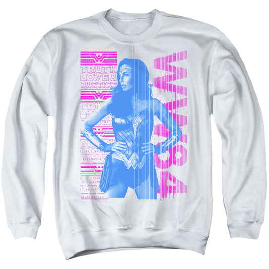 Wonder Woman 84 Truth Love And Justice Mens Crewneck Sweatshirt White Officially Licensed