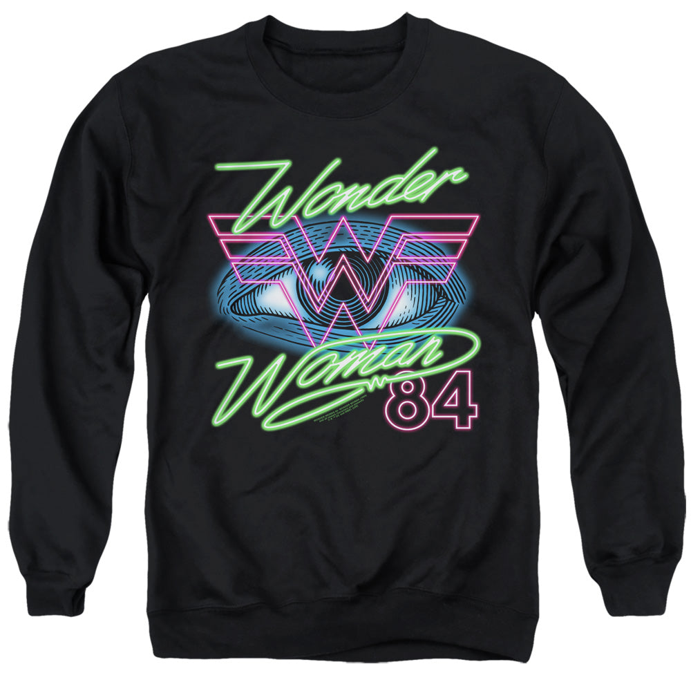 Wonder Woman 84 84 Eye Mens Crewneck Sweatshirt Black Officially Licensed