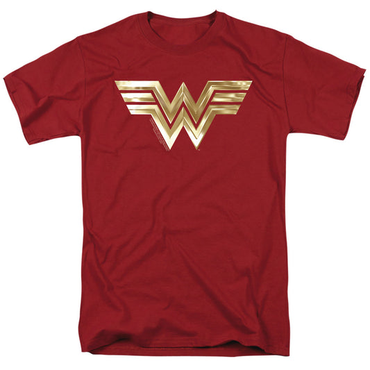 Wonder Woman 84 Golden Logo Mens T Shirt Cardinal Officially Licensed