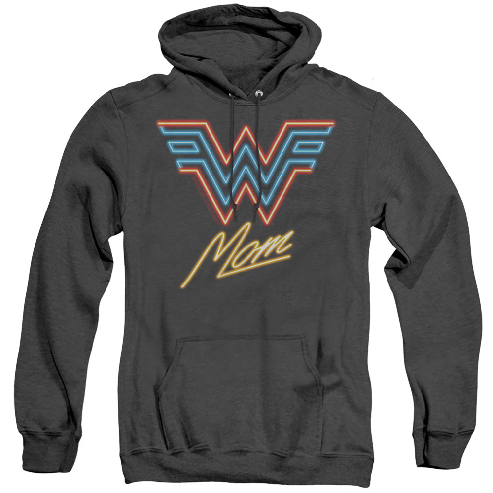 Wonder Woman 84 Wonder Mom Neon Mens Heather Hoodie Black Officially Licensed