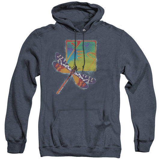 Yes Dragonfly Mens Heather Hoodie Navy Officially Licensed