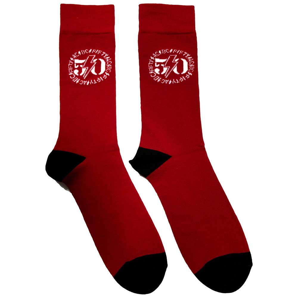 AC/DC 50th Logo [Socks] Red