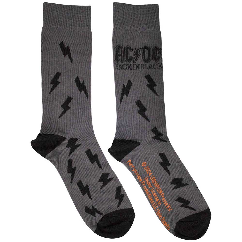 AC/DC Back in Black Bolts [Socks] Grey
