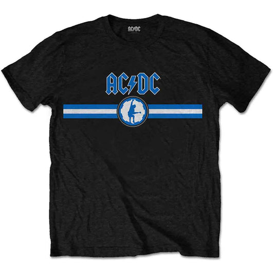 AC/DC Blue Logo & Stripe [T-Shirt] Black
