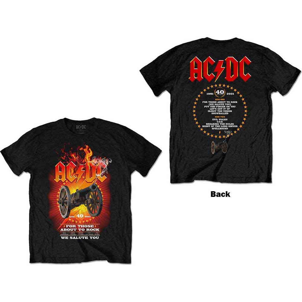 AC/DC FTATR 40th Flaming [T-Shirt] Black