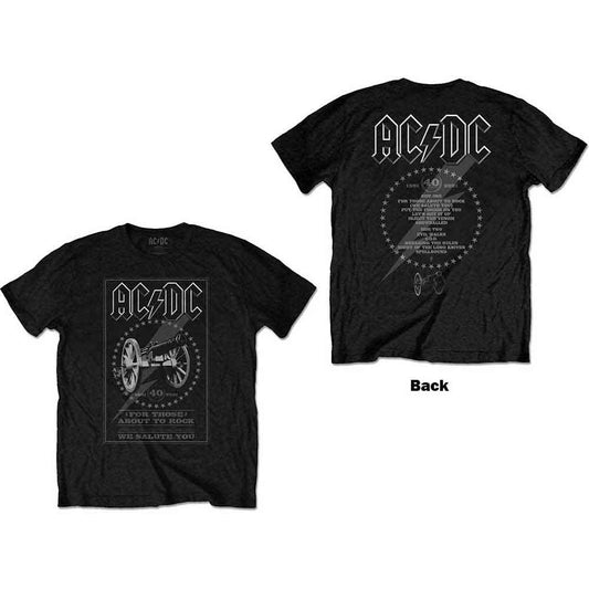AC/DC FTATR 40th Monochrome [T-Shirt] Black