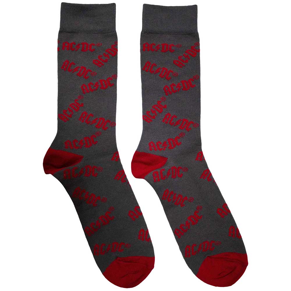 AC/DC Logo Pattern [Socks] Grey