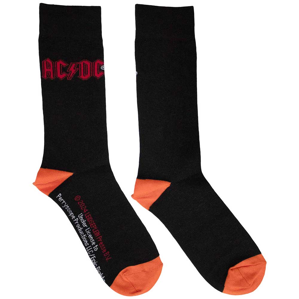 AC/DC Red Logo [Socks] Black